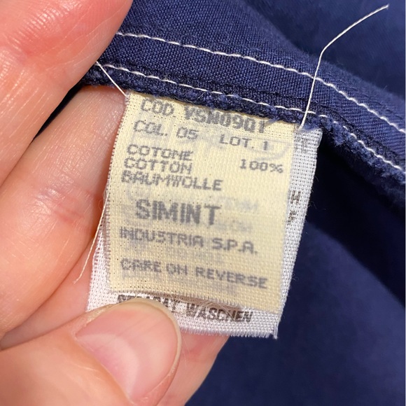 90s Armani Jeans Contrast Stitch Cotton Blazer ITALY MADE Vintage Navy Size 6 - Picture 5 of 9